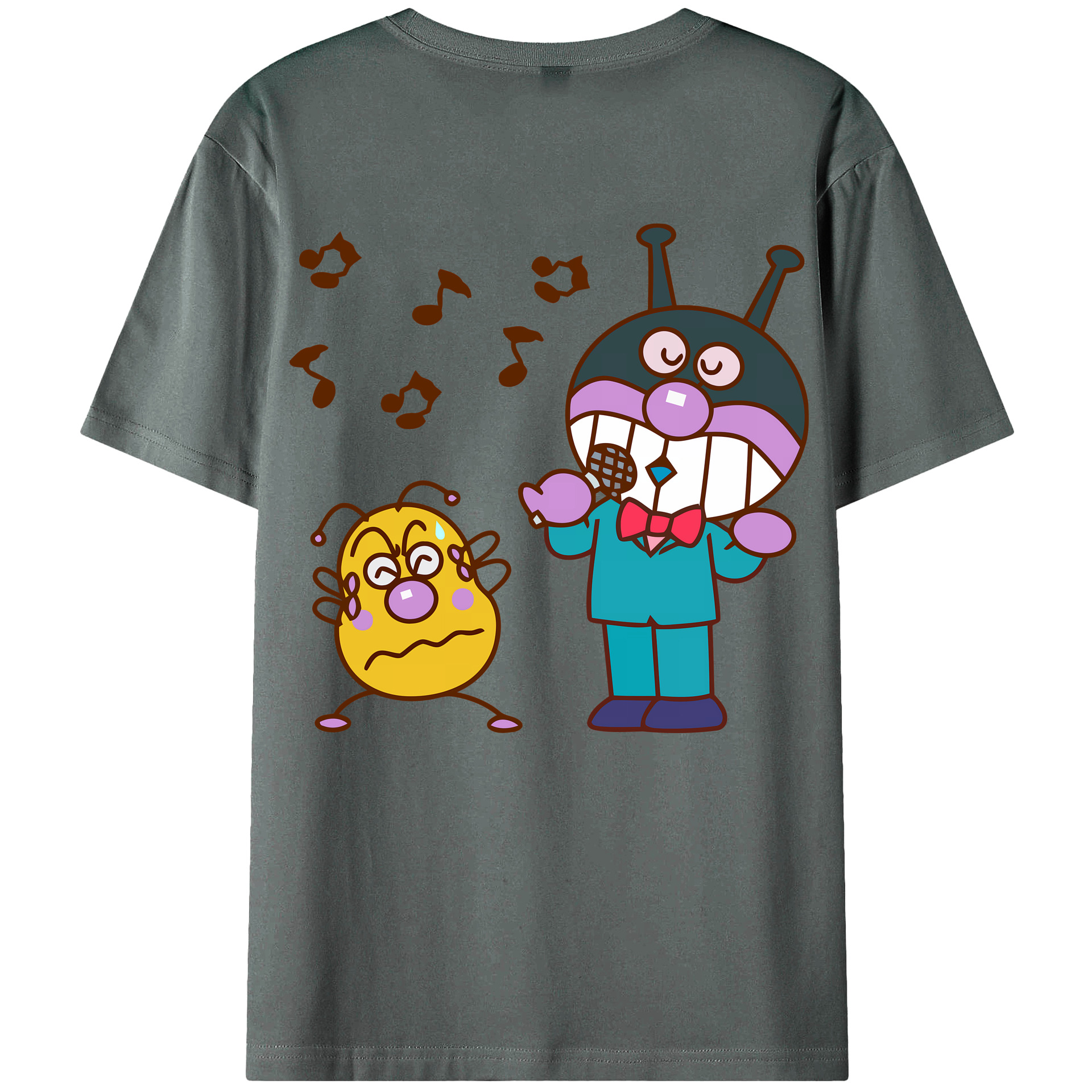 （画像用） アンパンマン Anpanman 綿100％ メンズ半袖Tシャツ（バックプリント） 通気性